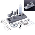 1Set Stirling Engine Model Assembled DIY Power Generation LED Light Steam Heat Education Model Mini Engine Kit. 