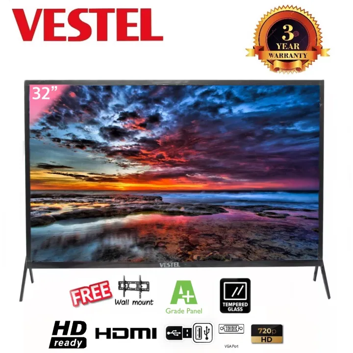 VESTEL%2032"%20Tempered%20Glass%20LED%20TV%20%7C%203%20Years%20Warranty%20%7C%20Free%20Wall%20Mount%20%7C%20IPS%20Panel%20%7C%20Dolby%20Sound%20%7C%20HDR%20%7C%2032%20Inch%20Television%20-%20Image%203