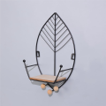 Leaves Shape Floating Shelves Metal Wall Decor,Wood Wall Mounted Storage Shelf Home Decorations Art for Bedroom Durable Easy to Use. 