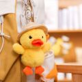 MRK3C Adorable Plush Duck Toy Car Key Ring Fashion Creative Bag Ornament Gits for Kids Korean Funny Soft Fluffy Doll Keychain. 