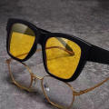 Brown lenses Sun glasses Color changing Sunglasses Anti-glare Yellow lenses Fit over sunglasses for Driving Men Sun protection. 