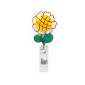Easy pull Badge holder Teacher badge reel Sunflower Retractable badge reel Sunflower  Clip-on for Hospital staff Nursing. 