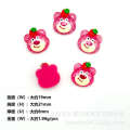Transparent Cartoon Pink Bear Resin Ornaments DIY Phone Case Clips Hair Shoe Charms Stationery Patches Accessories. 