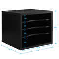 Ressence Simple File Organizer Office Desk File Cabinet Wooden For Clean Workspace With Adjustable Partitions Black. 