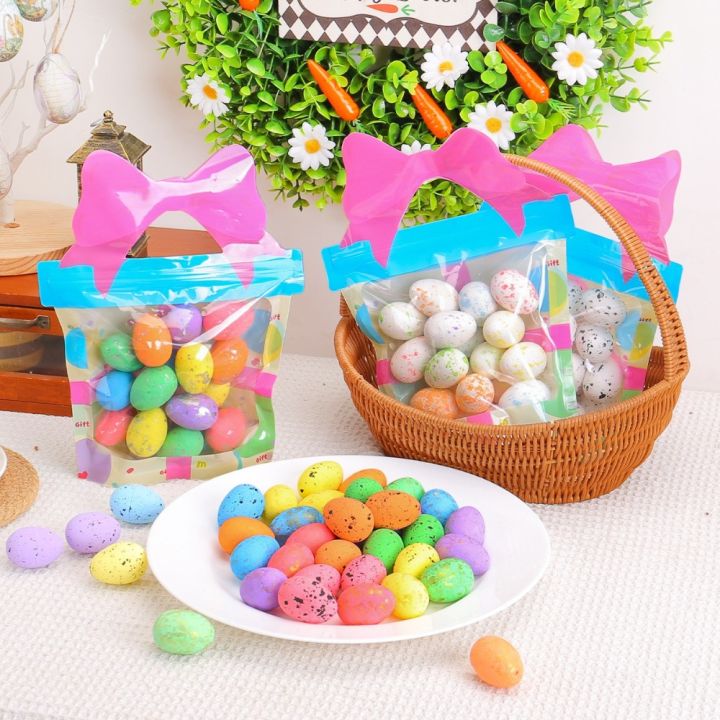 18pcs/package New Mini Foam Easter Eggs DIY Craft Multifunction Easter Ornaments Creative Artificial Foam Egg Easter Scene Decoration