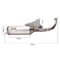 Ktteay Motorcycle Exhaust Pipe V8 Large Displacement for Jog V8 Exhaust System Modified Exhaust Pipe. 