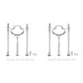 2 3 Tier Cake Plate Stand Heavy Metal Center Handle Fitting Hardware Rod Shape:Ornate Victoriana Color:Silver 2 Sets. 