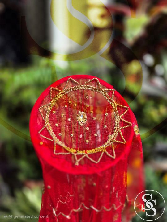 Elegant%20Red%20Bridal%20Ghumto%20for%20Wedding%20/%20Traditional%20Bride%20Veil%20Dupatta%20for%20Marriage%20Ceremony,%20Engagement,%20Reception%20&%20Cultural%20Celebrations%20-%20Image%206