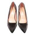 Black Pencil Heel Closed Shoes For Women. 