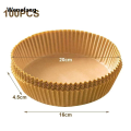 Wenefang 50/100PCS Air Fryer Disposable Paper Square Round Baking Paper Barbecue Original Plate NonStick Mat Kitchen Oven Oil Absorbing Paper Tool. 