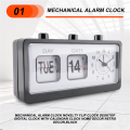 Mechanical Alarm Clock Novelty Flip Clock Desktop Digital Clock,Black. 