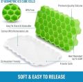 Silicone Mold Ice Tray with and without Cover Ice cube maker Easy Honeycomb Design. 