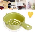 Fruit Strainer Dual-Layer Draining Basket with Handle. 
