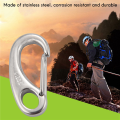 8PCS Boat Marine Stainless Steel Egg Shape Spring Snap Hook Clips Quick Carabiner Outdoor Buckle. 