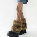 Certiou Imitation Rabbit Fur Leg Warmers Cozy Faux Fur Winter Leg Warmers Anti-slip Thickened for Daily Wear Sports Outing Buyers' Favorite. 