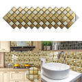 10pcs Flat Marble Mosaic Embossing Tiles Sticker Kitchen Bathroom Wall Decals Peel Stick Waterproof Tile Art Wallpaper. 
