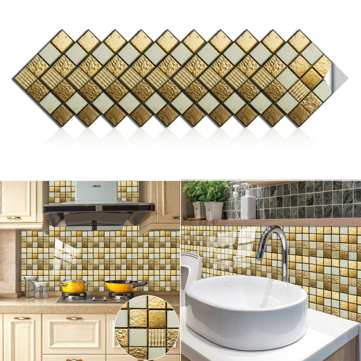10pcs%20Flat%20Marble%20Mosaic%20Embossing%20Tiles%20Sticker%20Kitchen%20Bathroom%20Wall%20Decals%20Peel%20Stick%20Waterproof%20Tile%20Art%20Wallpaper%20-%20Image%203