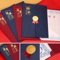 Graduation A4 Award Certificate Holder Three-fold Page Paper Envelope Document Folder Gilding Process Exquisite Diploma Cover. 