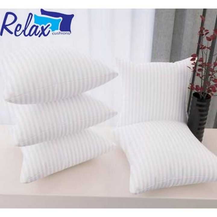 Tulip Relax Fiber White Stripe Fiber Cushion (Set Of Five) -16X16