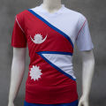 Nepal Flag Printed Half Jersey T-Shirt For Men. 