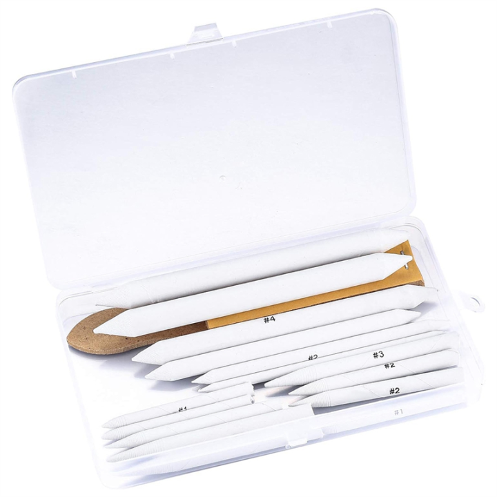 Spreeshop Blending Stumps and Tortillions Set, 16 Pcs Paper Blending Stump Set, Paper Art Blenders Sketch Drawing Tools