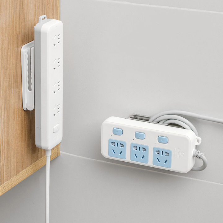 Self-Adhesive Punch-Free Base Holders, Self-Adhesive Socket Holder, Fixer, Wall Mount, Socket Strip Holder, Socket Holder for WiFi Router, Socket