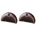 NAMUNY 2X Hair Care Comb Anti-Static Handmade Natural Wood Wooden Carved Sandalwood Combs Pocket Comb Massage Comb Hair Comb. 