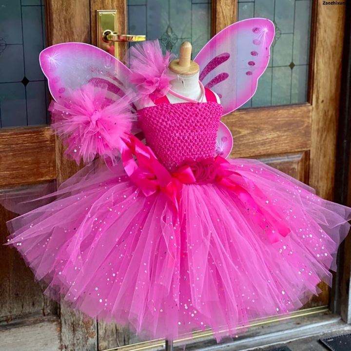 Fashion%20ZaozhixunbaGirls%20Pink%20Glitter%20Tulle%20Dress%20Kids%20Butterfly%20Fairy%20Tutu%20Dresses%20with%20Wing%20and%20Stick%20Hairbow%20Children%20Halloween%20Cosplay%20Costume%20Bargain%20price%20-%20Image%205