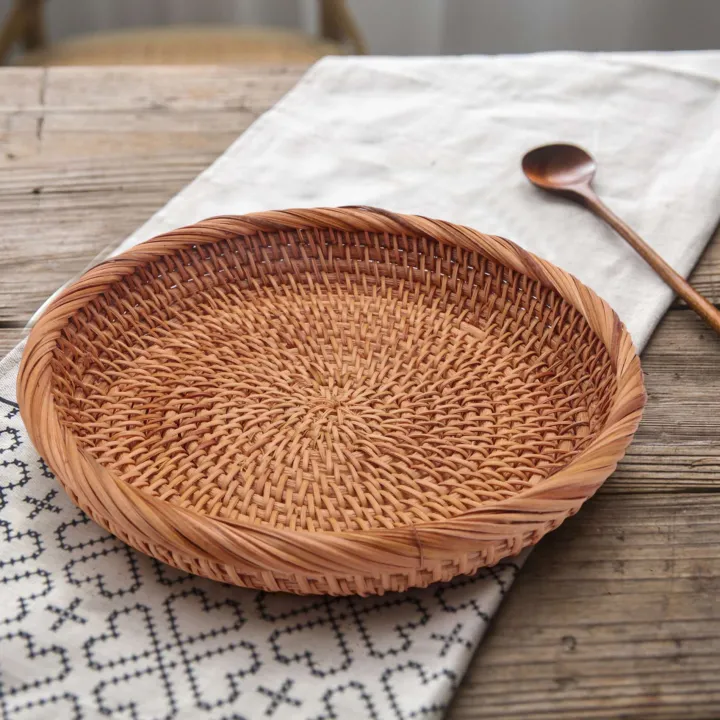 NAMUNY%202%20Pack%20Rattan%20Woven%20Storage%20Basket,Bread%20Basket%20Display%20Basket%20Fruit%20Candy%20Cake%20Tray,for%20Keys,Wallet,Cell%20Phone(7.5Inch)%20-%20Image%208
