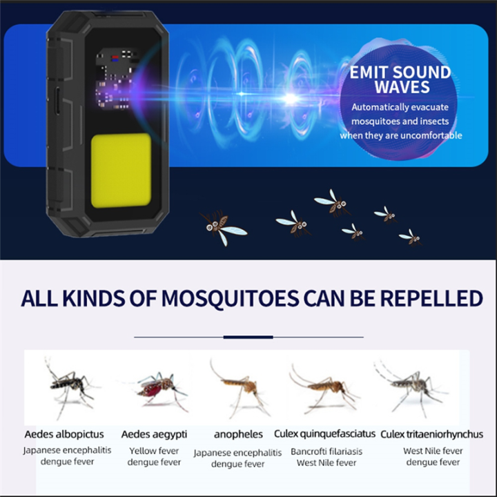 Multi-Function Insect Repeller with LED Light Ultrasonic Insect ...