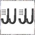 4PCS Metal Wall-Mounted J Hook Tool Hook Storage Racks are Suitable for Tool Houses and Homes Black. 