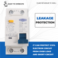 TPNL DPNL 230V 1P+N Residual Current Circuit Breaker, TPNL 63A. 