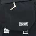 Black Polyester Korean Front Pocket Design Unisex Bagpack. 