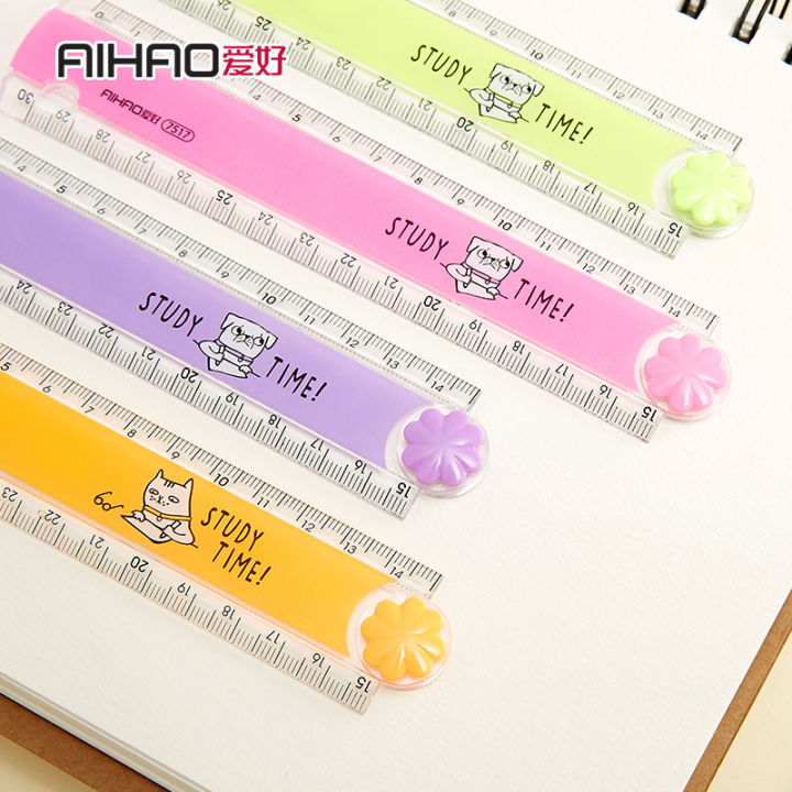 30CM New Cute Kawaii Study Time Color Folding Ruler Multifunction diy ...