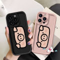 Pink Cute Pig Head Couple Graffiti Cover Compatible For IPhone 11 15 14 13 12 Pro Max 7Plus XR XS Max X 15 7 6s 6 8 Plus SE 2020 Angel Eye Soft Case. 
