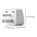 3X US Travel Plug Adapter EU/UK/AU/In/CN/JP/Asia/Italy/Brazil to USA (Type B), 3 USA Plug, Charger Converter White. 