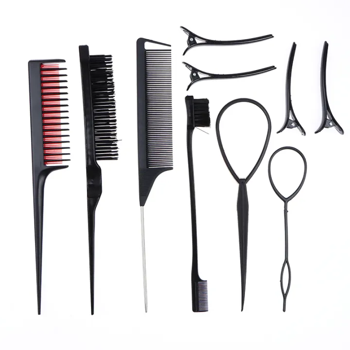 6/10pcs%20Hair%20Styling%20Comb%20Set%20Teasing%20Hair%20Brush%20Triple%20Teasing%20Comb%20Rat%20Tail%20Combs%20Edge%20Brush%20Hair%20Tail%20Tools%20Braid%20Tool%20Loop%20Demoo%20-%20Image%209