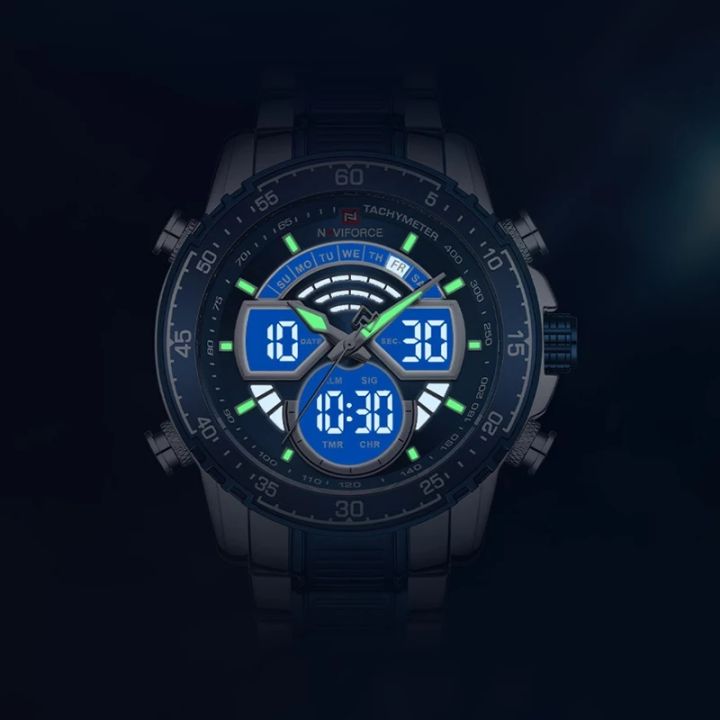 NAVIFORCE%20NF9189%20Stainless%20Steel%20Dual%20Movement%20Digital%20Analog%20Dark%20Night%20Display%20Quartz%20Watch%20For%20Men%20-%20Image%207