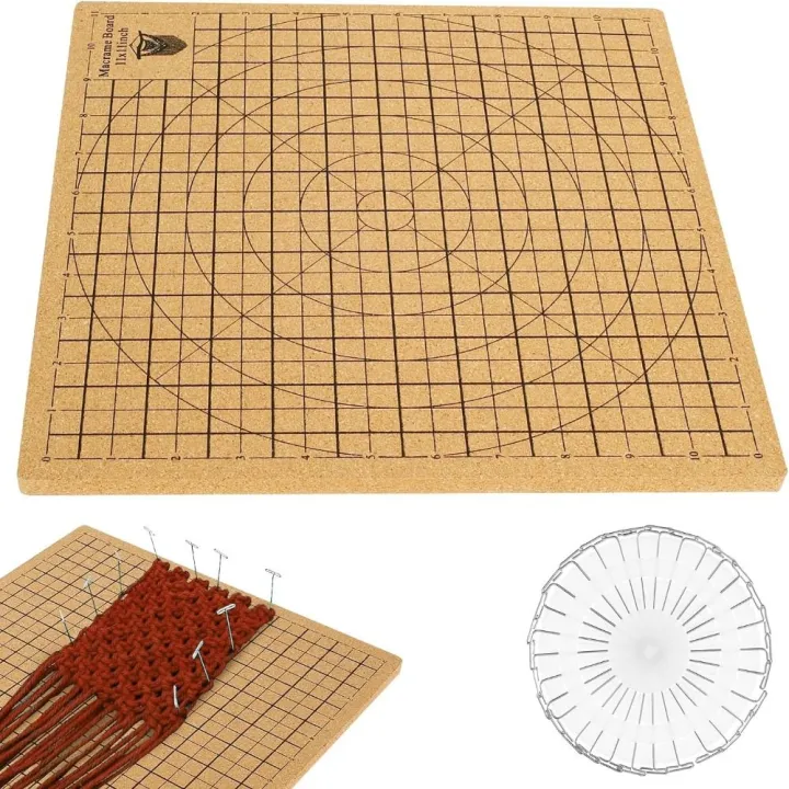 Braiding Board Cork Wood Macrame Board with Pins 12in T-pins Double ...