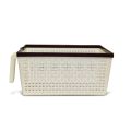 Multipurpose Refrigerator Plastic Storage Basket With Side Handle - White. 