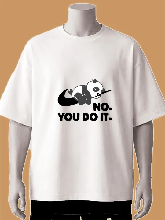 "No.%20You%20Do%20It."%20Lazy%20Panda%20Graphic%20T-Shirt-White,%20Maroon,%20Cream%20-%20Image%203