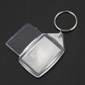 Clear Acrylic Plastic Blank Keyrings Insert Passport Photo Keychain Keyfob. 