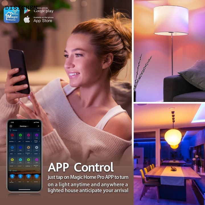 DISICHEN%20Fashion%201pcs%20RGBWW%20LED%20Bulb%20E26%20E27%20110V%20220V%209W%2010W%20Magic%20Home%20Smart%20App%20Music%20Control%20Work%20with%20Alexa%20Google%20Home%20Bedroom%20Lighting%20-%20Image%204