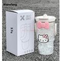Wenefang 600/900ML Sanrio Hello Kitty Large Capacity Plastic Water Cup Cartoon Fifty percent discount Portable Beverage Bottle Outdoor Fitness Straw Cup Gift. 