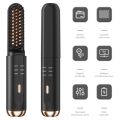 Cordless for Men Beard Straightener:Heated Beard Brush, Electric Hot Comb, Anti-Scald Mini Straightening Tool. 