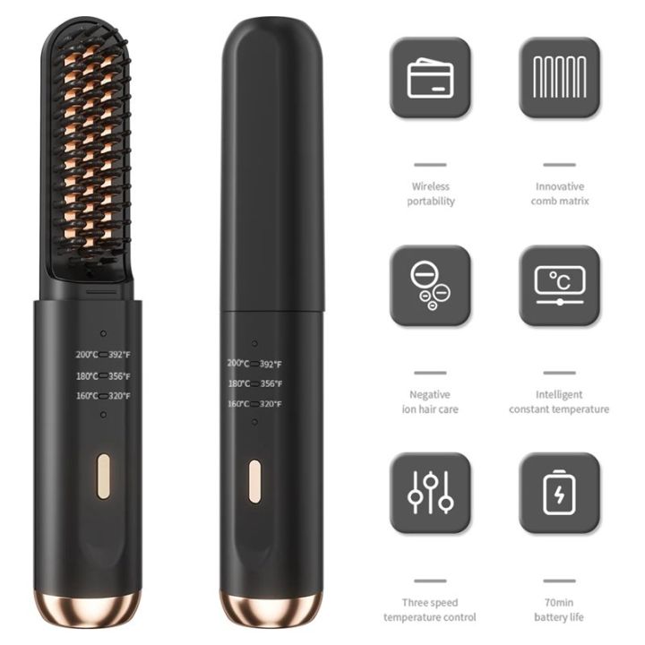 Cordless%20for%20Men%20Beard%20Straightener:Heated%20Beard%20Brush,%20Electric%20Hot%20Comb,%20Anti-Scald%20Mini%20Straightening%20Tool%20-%20Image%203
