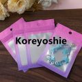 Storage Jewelry DLuxury Plastic Packaging, Re Bag Gradient 100pcs Sealed with Zipper isplay Pouch Packaging Small Business Supplies. 