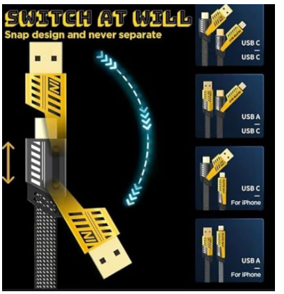 4%20in%201%20Fast%20Charging%20Cable%20(Type%20C/USB%20A/Lightning)%20Dual%20Type%20C%20PD%2027W%2065W%20Nylon%20Braided%20Cable%20%7C%20Flat%20Braided%20i-Phone%20Charging%20Cable%20with%20Velcro%20Multi%20Charging%20Cable%20Combo%20Type%20C/USB-A%20Ports%20-%20Image%204