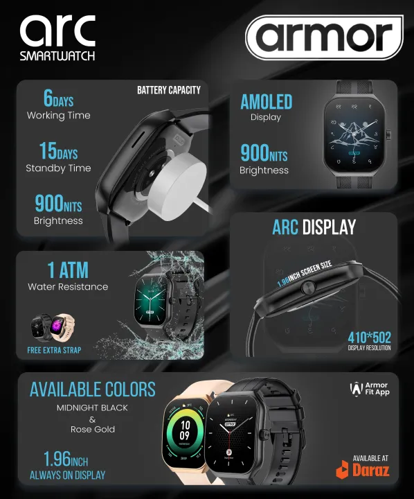 Armor%20Arc%20Smart%20Watch%201.96"%20Arc%20AMOLED%20Display,%20Bluetooth%20Calling,%20Always-On%20Display,%201%20ATM%20Water%20Resistant,%20Wireless%20Charging%20-%20Free%20Extra%20Strap%20-%20Image%209