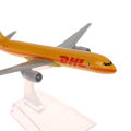 16CM Scale 1:400 Metal Airplane Replica DHL Alloy Airplane Model Yellow Freight Machine Diecast Aircraft Aviation Collectibles. 